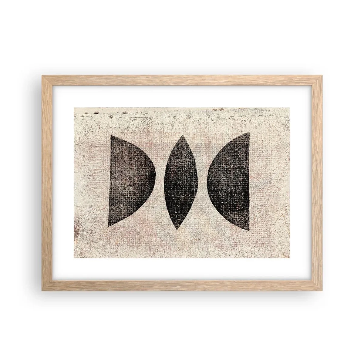 Plakat i ramme af lyst egetræ - Etnisk abstraktion - 40x30 cm