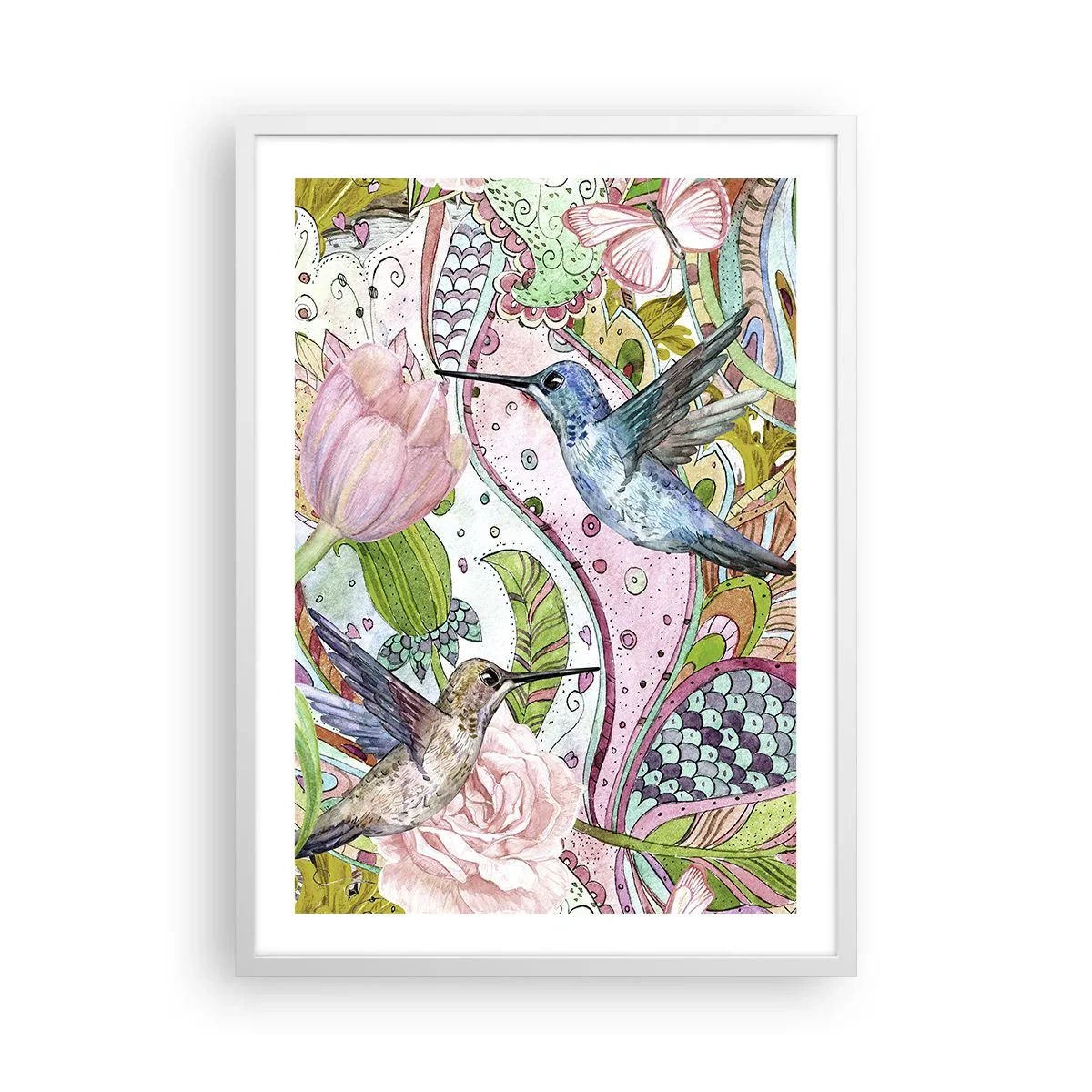 Plakat i hvid ramme - Forviklet i vinstokkene - 50x70 cm