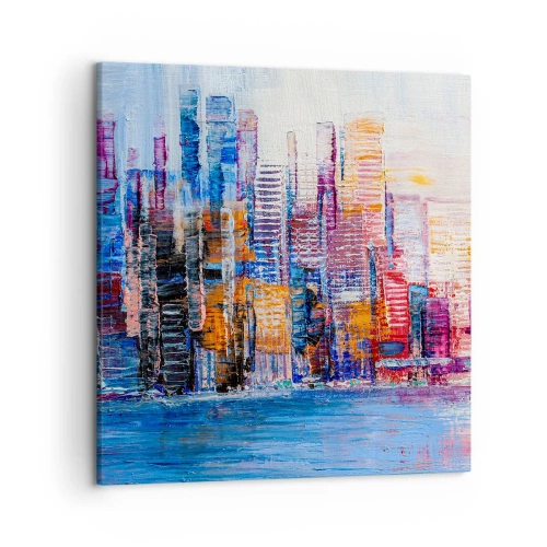 Lærredstryk - Billede på lærred - En glad metropol - 50x50 cm
