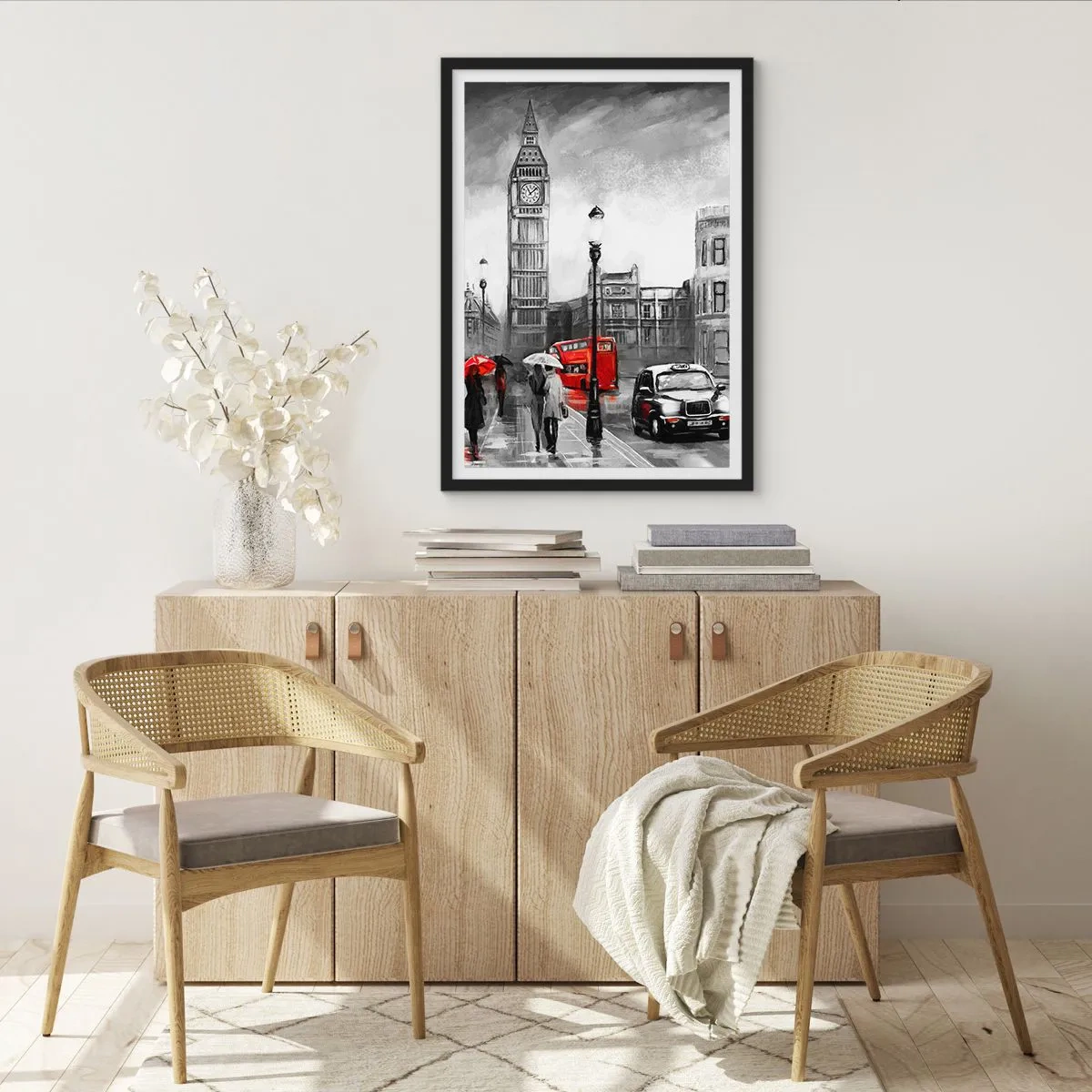 Plakat i sort ramme - Overhovedet ikke en grå by - 40x50 cm