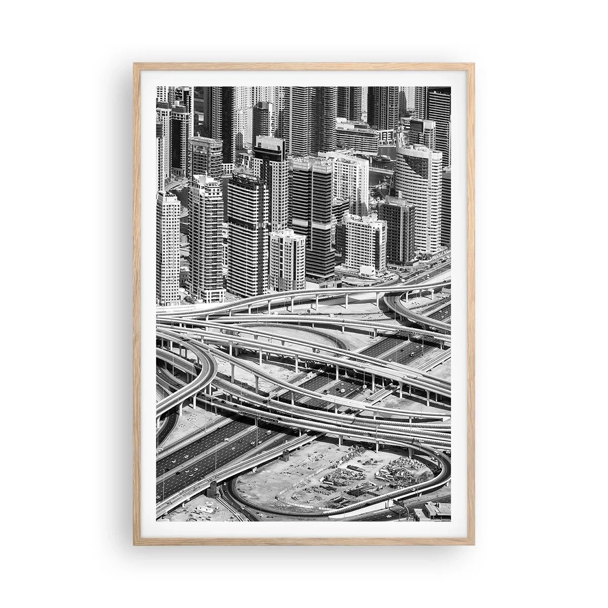 Plakat i ramme af lyst egetræ - Dubai - den umulige by - 70x100 cm
