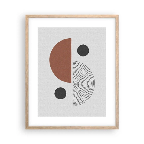 Plakat i ramme af lyst egetræ - Perfektion af hjulet - 40x50 cm