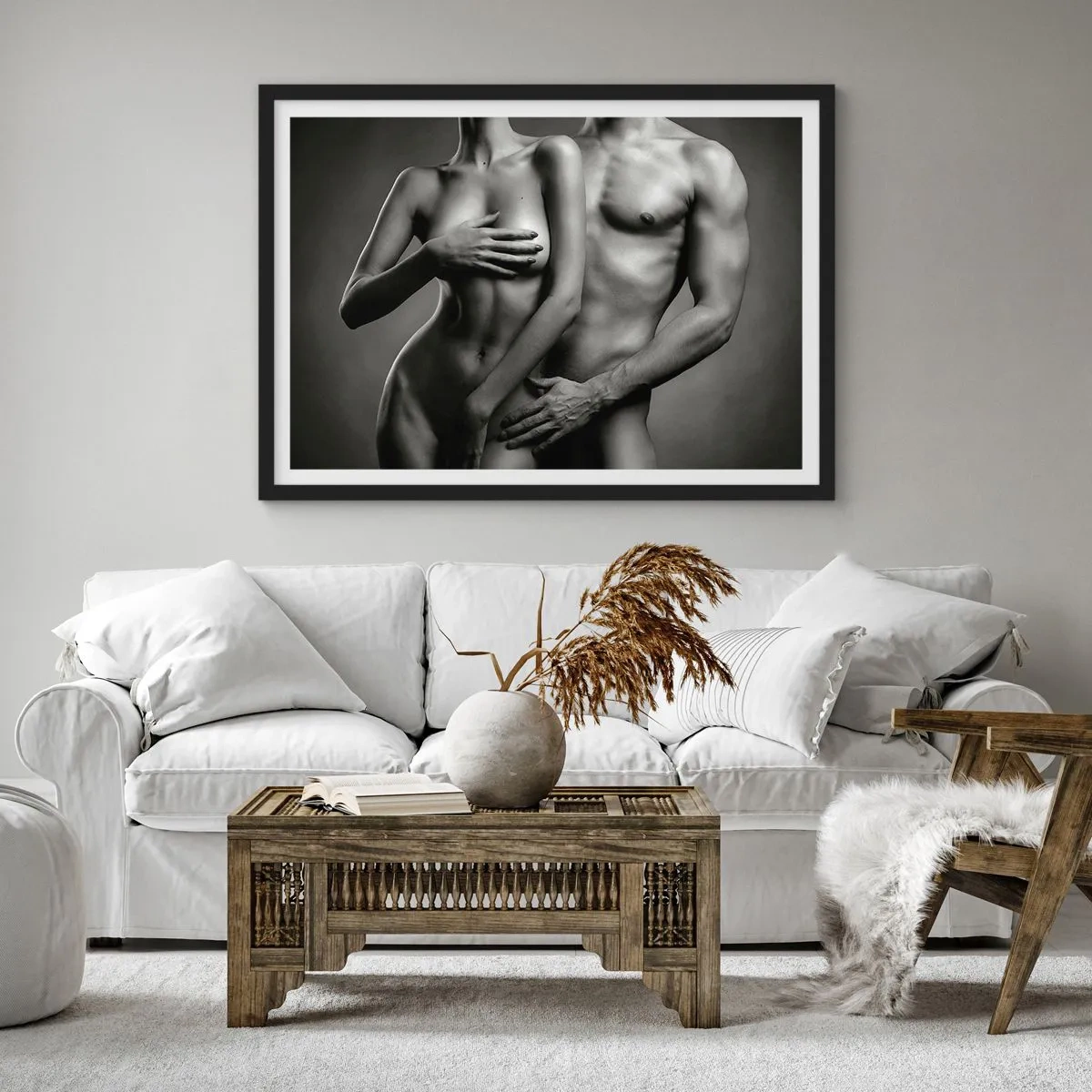 Plakat i sort ramme - Adam og Eva - 100x70 cm