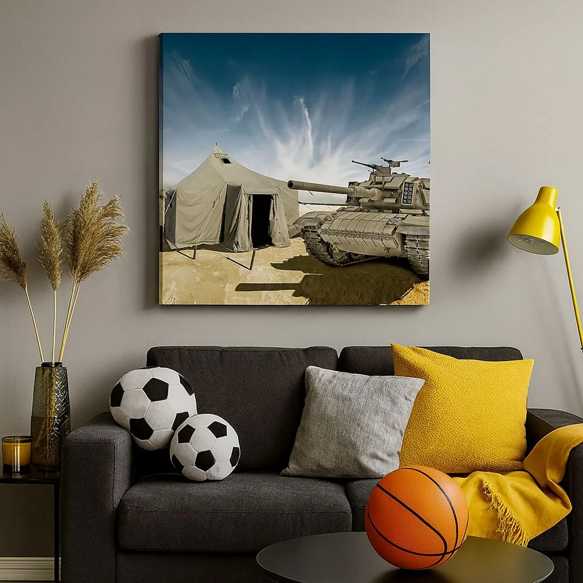 Lærredstryk - Billede på lærred - En militær drøm - 30x30 cm