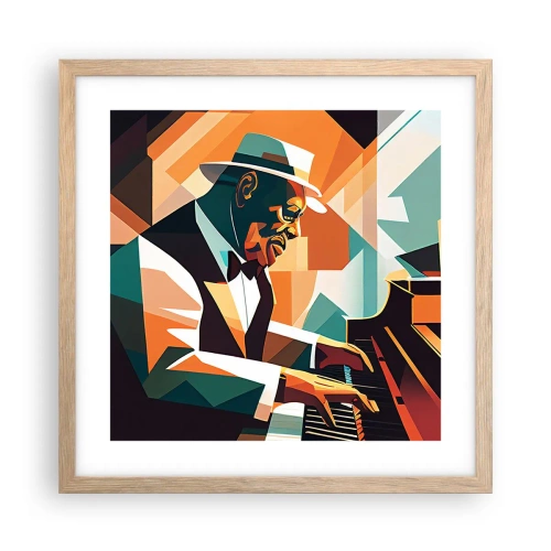 Plakat i ramme af lyst egetræ - Alt det jazz - 40x40 cm