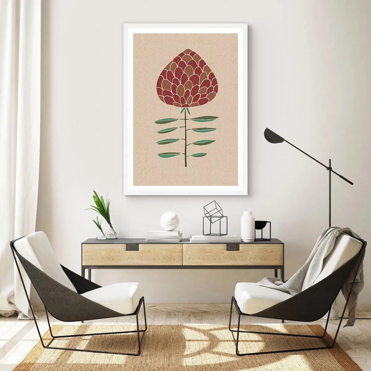 Plakat i hvid ramme - Som en stor pind - 70x100 cm