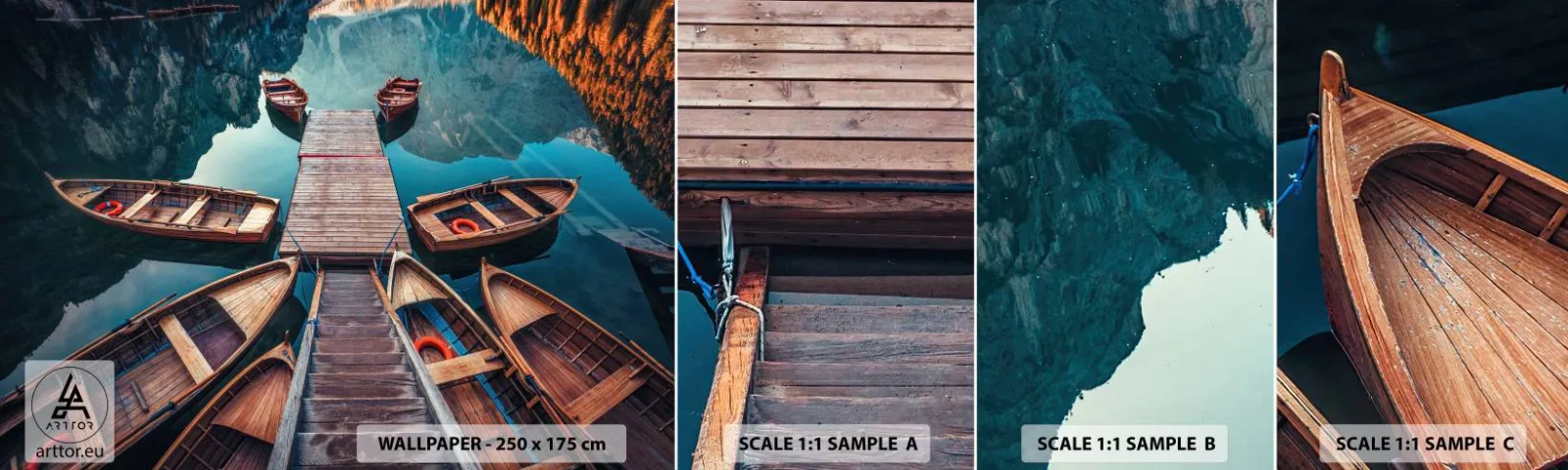 Prøve Fototapet Selvklæbende Deluxe Sticker - Venter i marinaen - Landskab, Sø, Tyrol - 100x30 cm