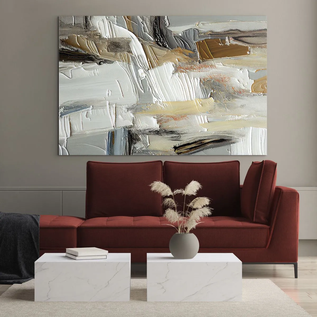 Billede på glas - Farverige lagdelinger - 120x80 cm