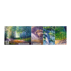 Fototapet Prøve Standard Eco - Idylliske omgivelser - Landskab, Skov, flod - 100x30 cm