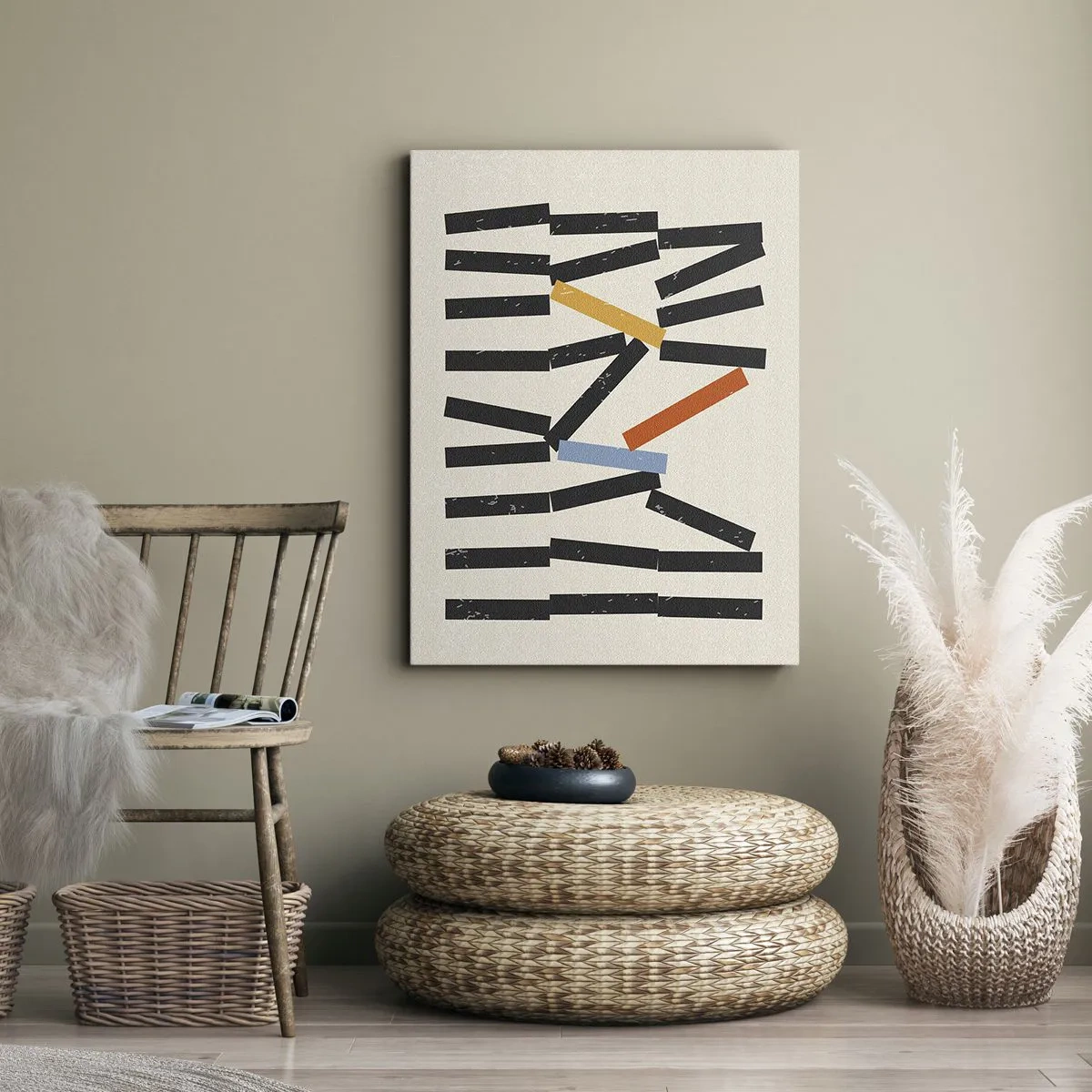 Lærredstryk - Billede på lærred - Dominoer - komposition - 50x70 cm