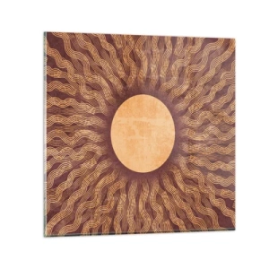 Billede på glas - Ikon for solen - 30x30 cm