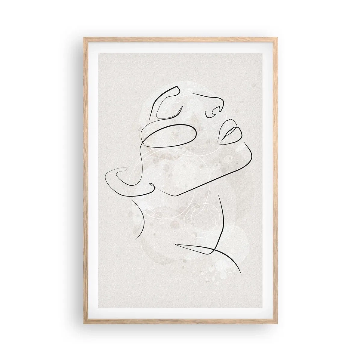 Plakat i ramme af lyst egetræ - Skitse af drømmen - 61x91 cm