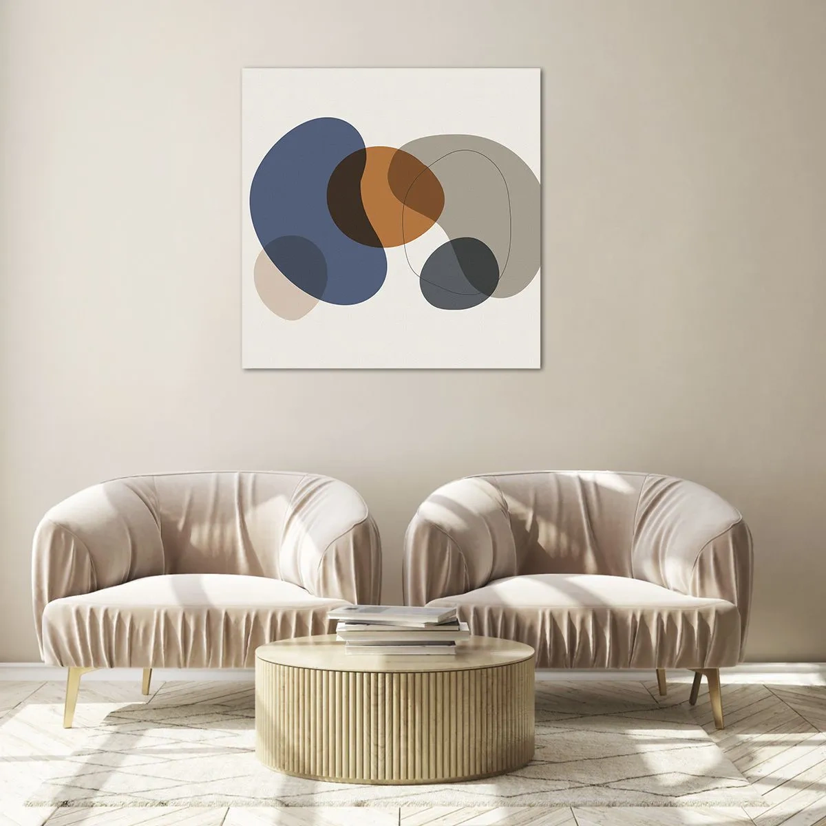 Billede på glas - Dråber af farve - 60x60 cm