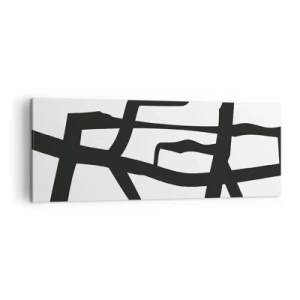 Lærredstryk - Billede på lærred - Sort og hvid konstruktion - 140x50 cm