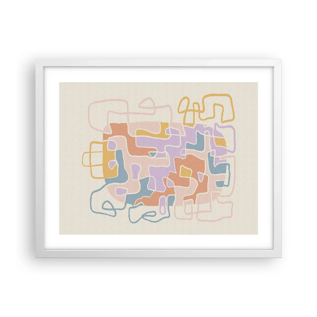 Plakat i hvid ramme - Labyrint - et glædeligt eventyr - 50x40 cm