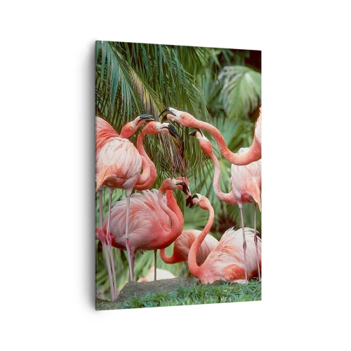 Lærredstryk - Billede på lærred - Sladder om eftermiddagen - 70x100 cm