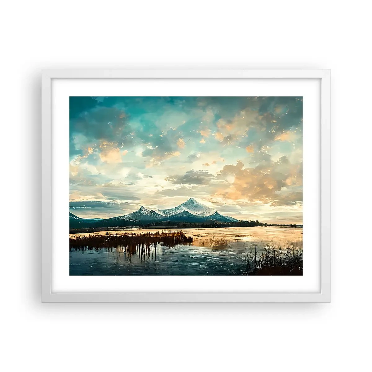 Plakat i hvid ramme - Under himlens beskyttelse - 50x40 cm