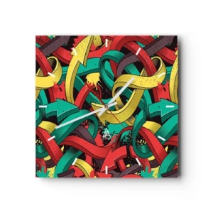 Vægur, Uret - Hvilken vej skal man gå? - 30x30 cm