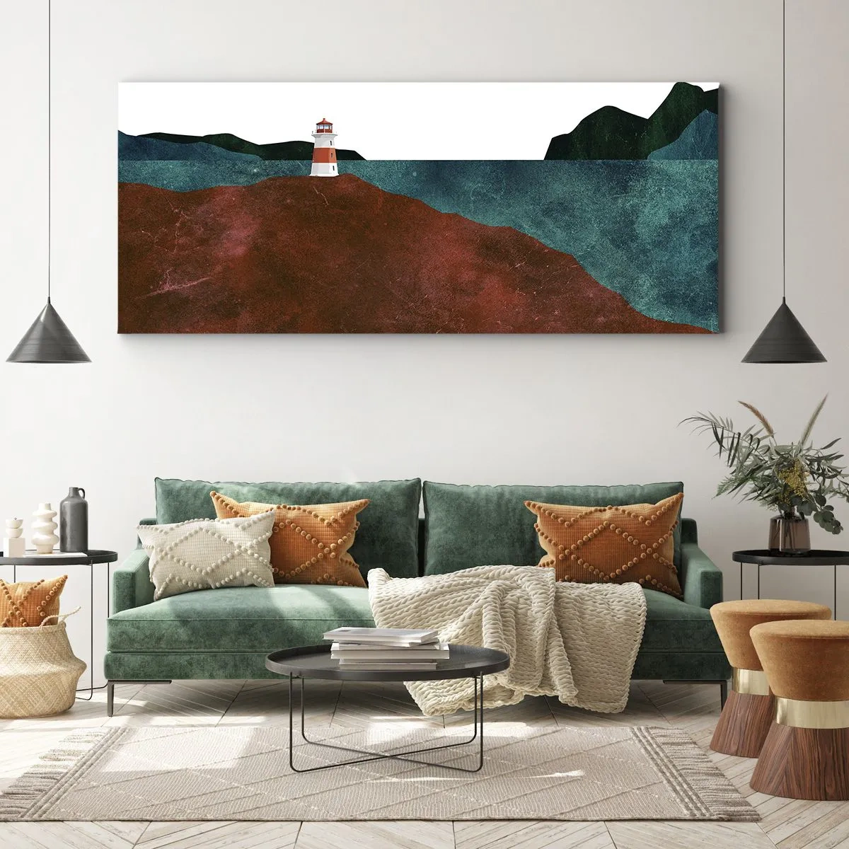 Lærredstryk - Billede på lærred - Med blikket rettet mod havet - 100x40 cm