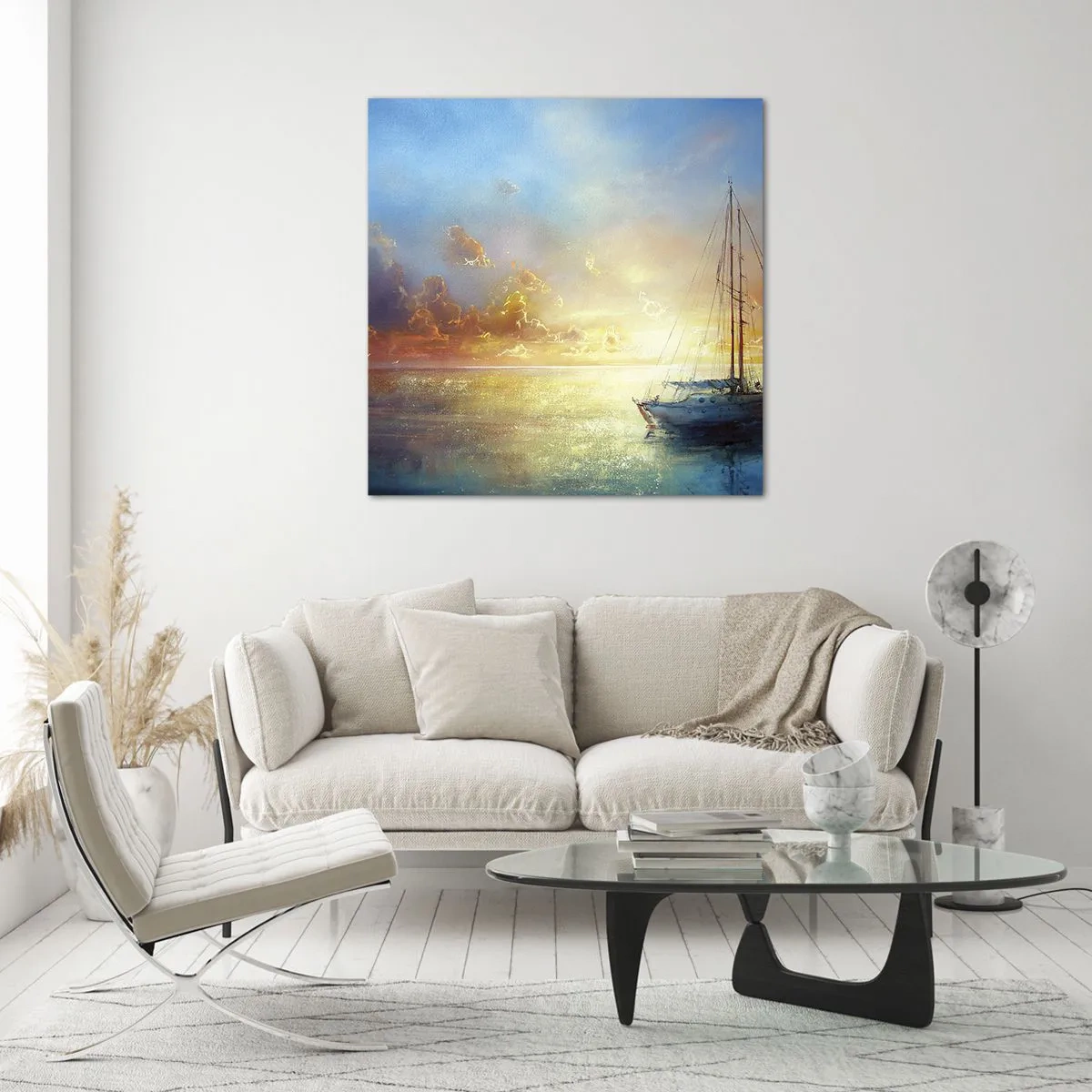Billede på glas - I en gylden bugt - 60x60 cm