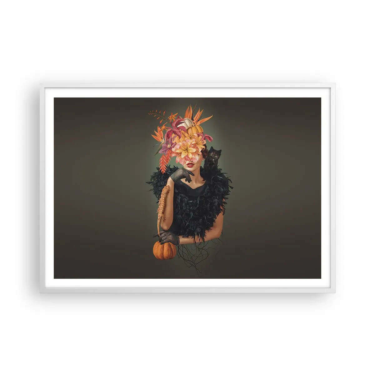 Plakat i hvid ramme - Heksens fortryllelse - 100x70 cm