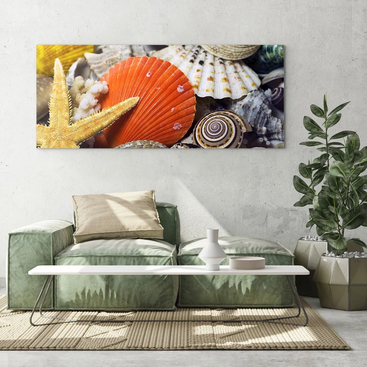 Billede på glas - Havets skatte - 160x50 cm