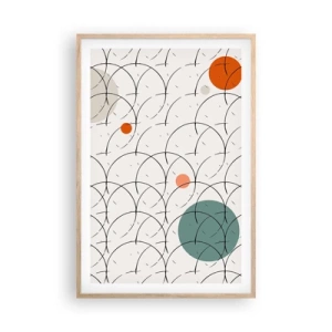 Plakat i ramme af lyst egetræ - I popkunstens ånd - 61x91 cm
