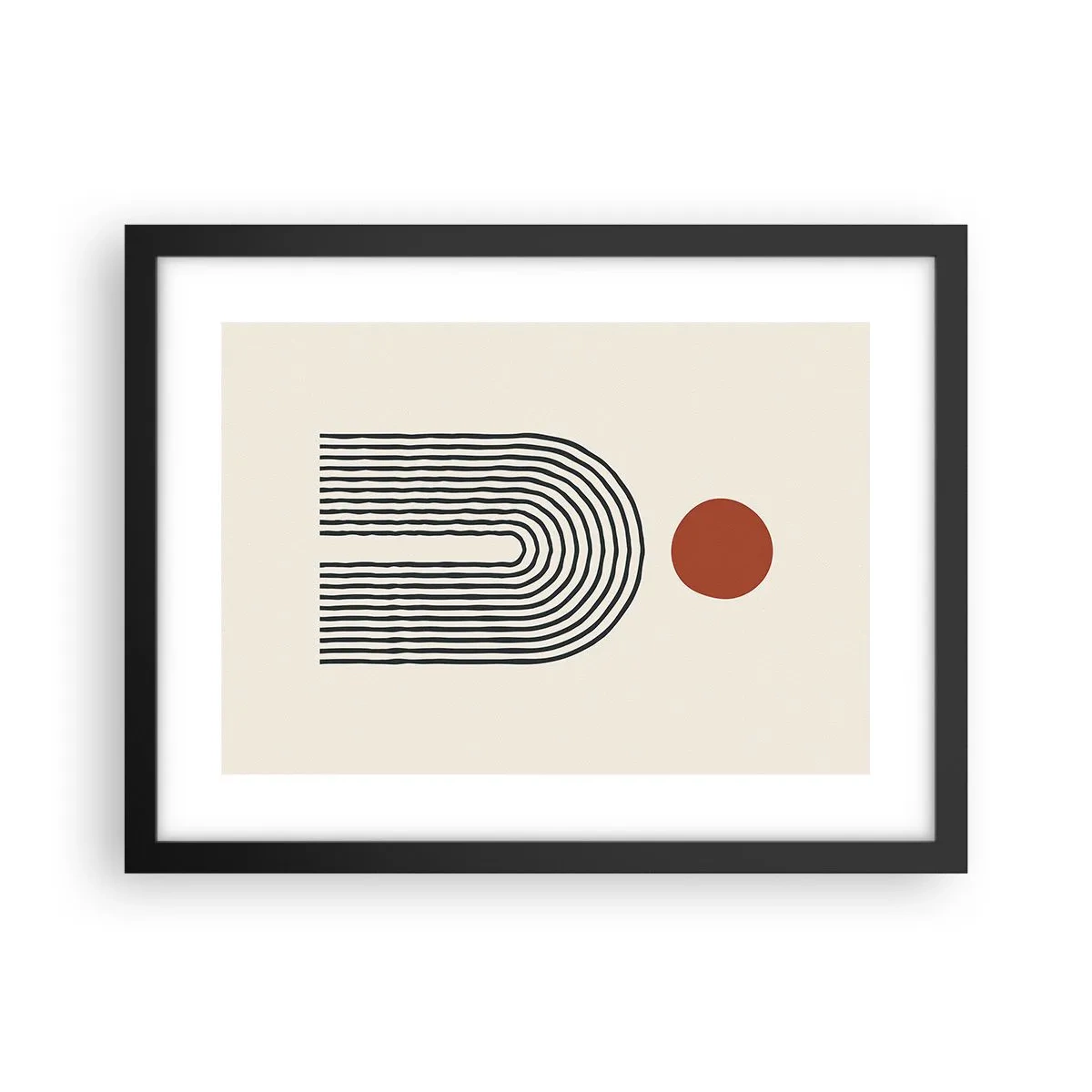 Plakat i sort ramme - Magnetisme af former og farver - 40x30 cm