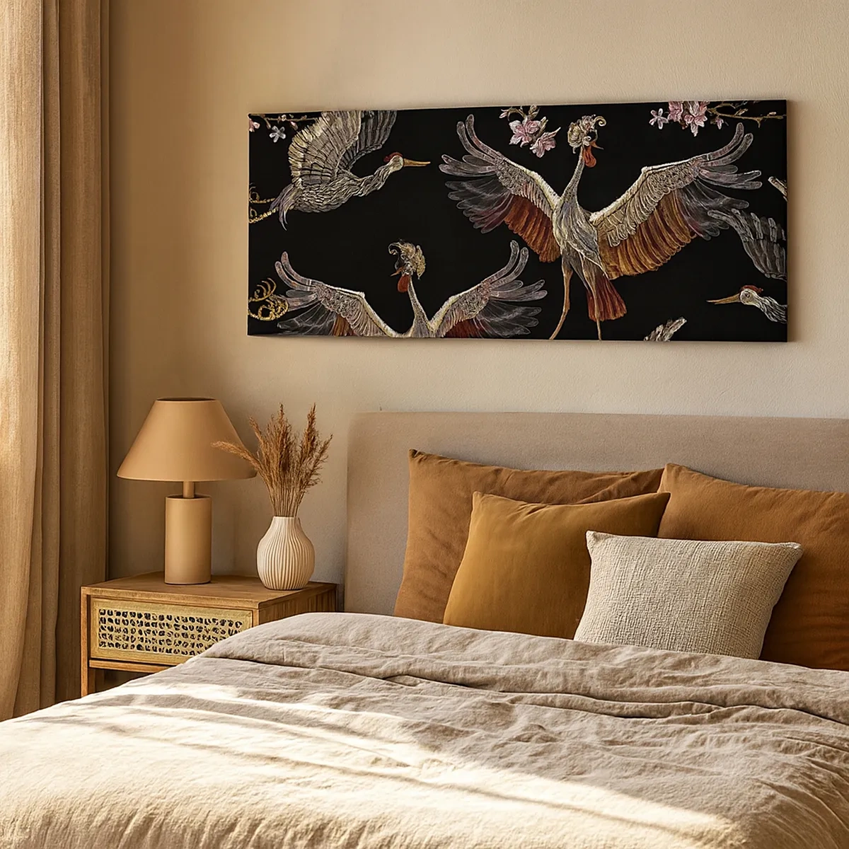 Lærredstryk - Billede på lærred - Eventyrlig fugl - 30x30 cm