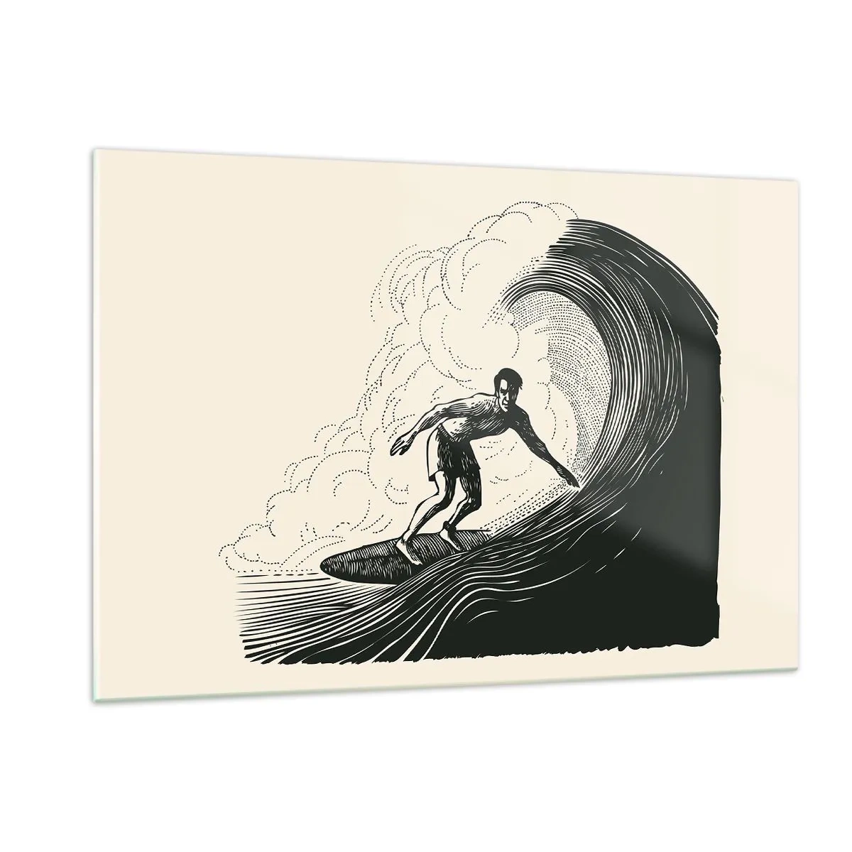 Billede på glas - Bølgens konge - 120x80 cm