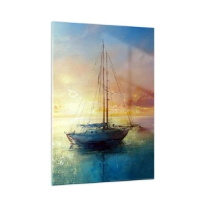 Billede på glas - I en gylden bugt - 50x70 cm