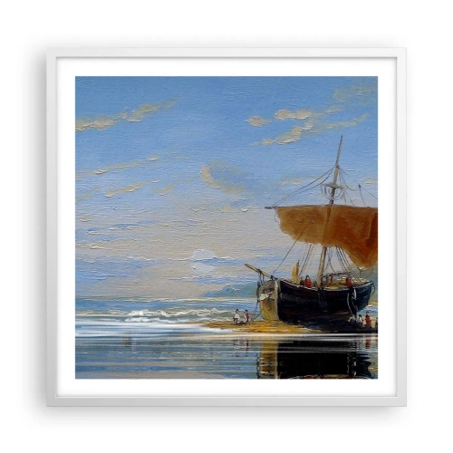 Plakat i hvid ramme - Vand, jord, luft - 60x60 cm