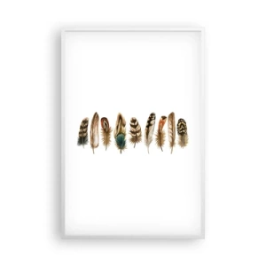 Plakat i hvid ramme - Variation med fjer - 61x91 cm