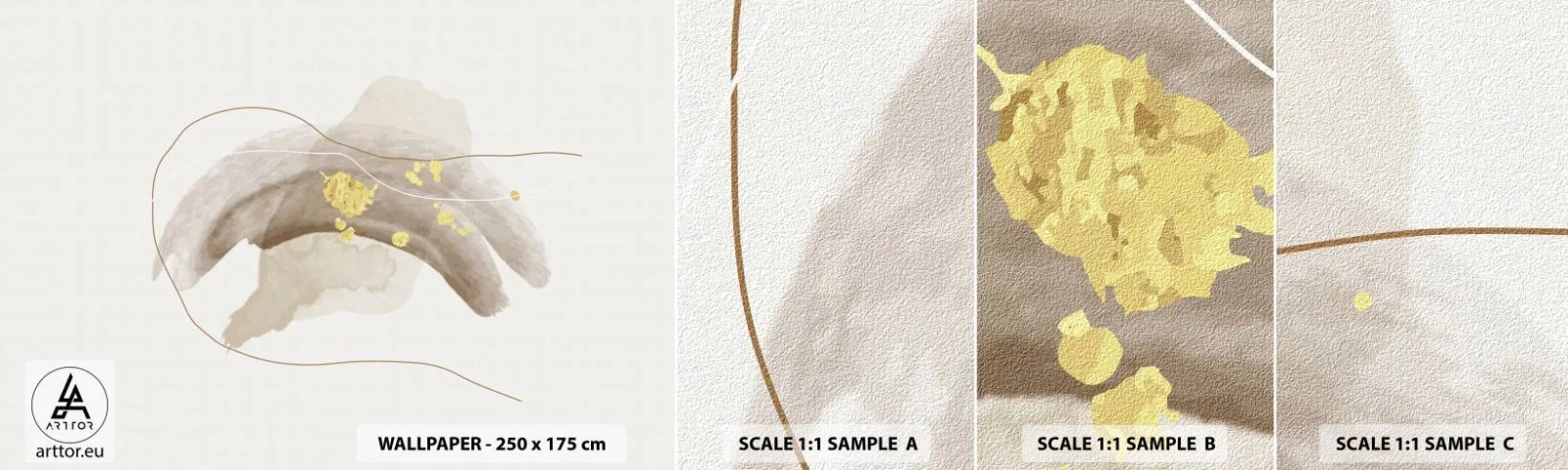 Fototapet Prøve Standard Eco - Mødt i rummet - Abstraktion, Stykke, Moderne mønster - 100x30 cm