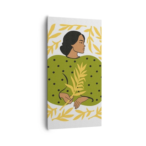 Lærredstryk - Billede på lærred - Hawaiiansk pige - 65x120 cm