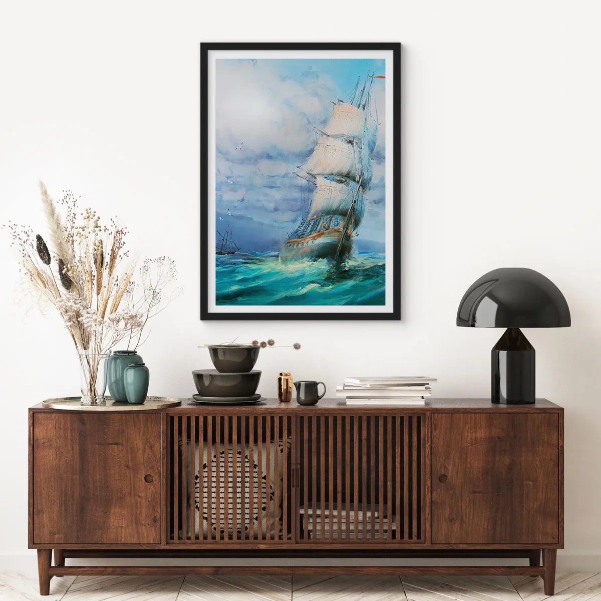 Plakat i sort ramme - God vind - 40x50 cm