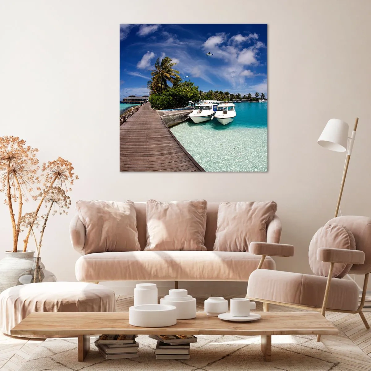 Lærredstryk - Billede på lærred - Og dog findes paradiset - 70x70 cm
