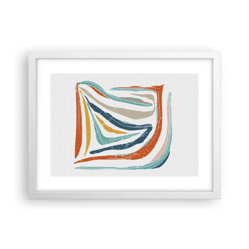 Plakat i hvid ramme - Venligt smilende abstraktion - 40x30 cm