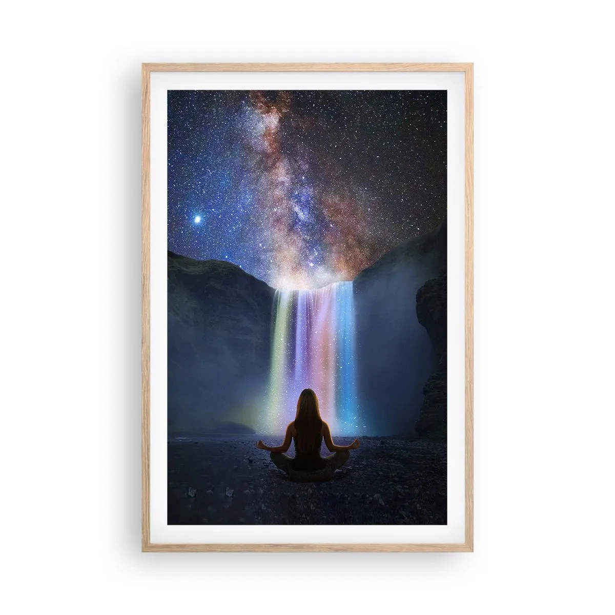 Plakat i ramme af lyst egetræ - Absolut harmoni - 61x91 cm