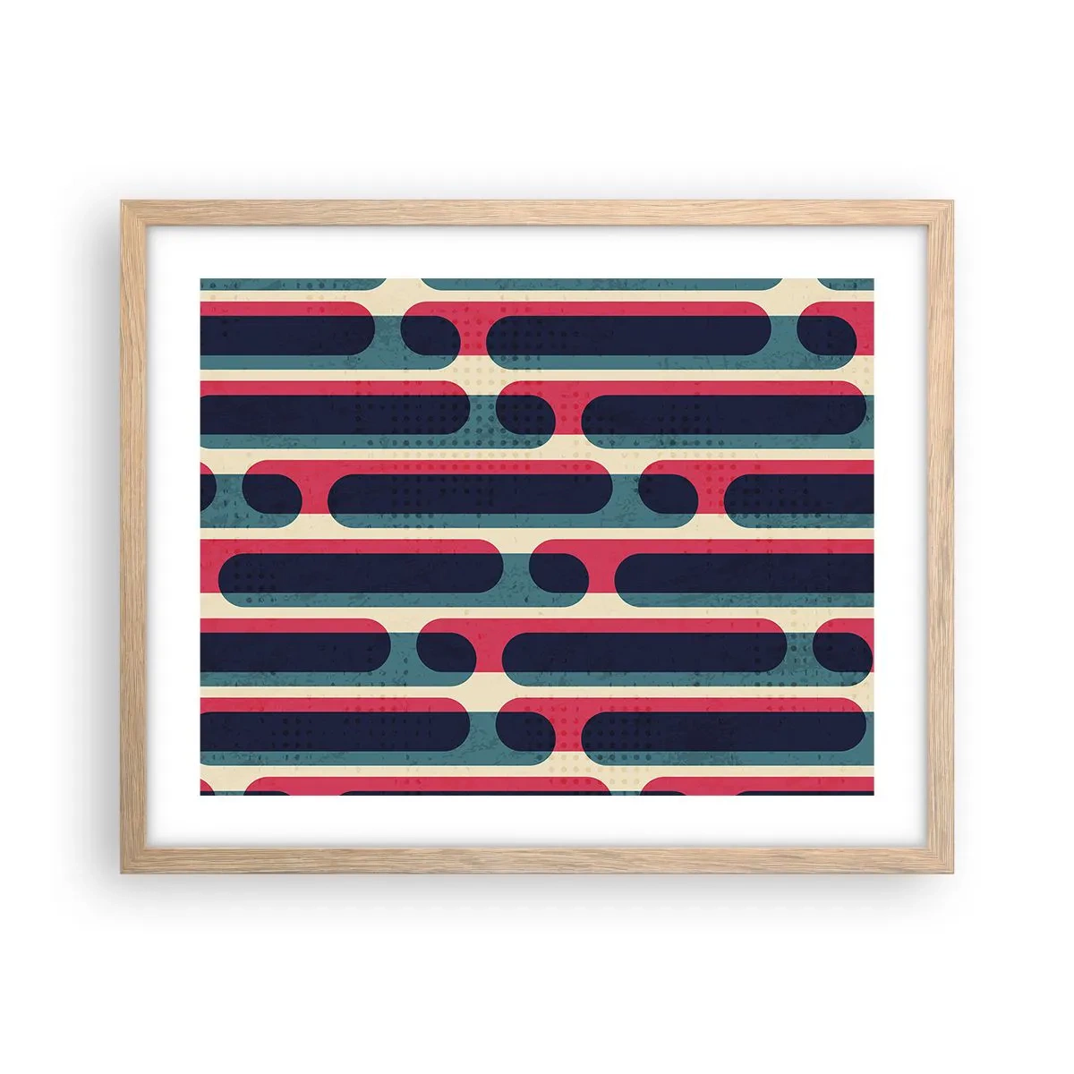 Plakat i ramme af lyst egetræ - Indad og fremad - 50x40 cm