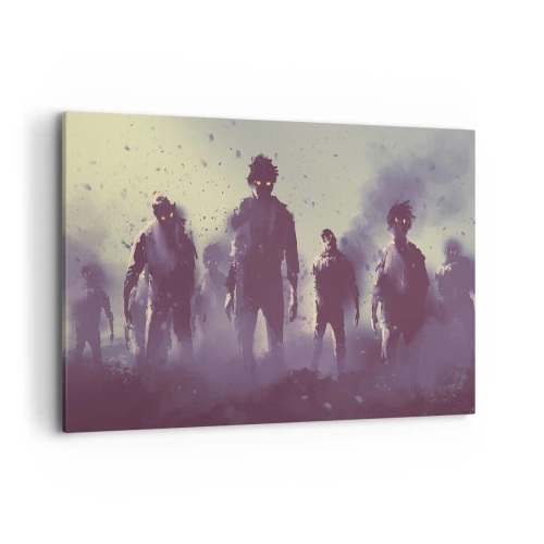 Lærredstryk - Billede på lærred - Pas på! De kommer - 100x70 cm