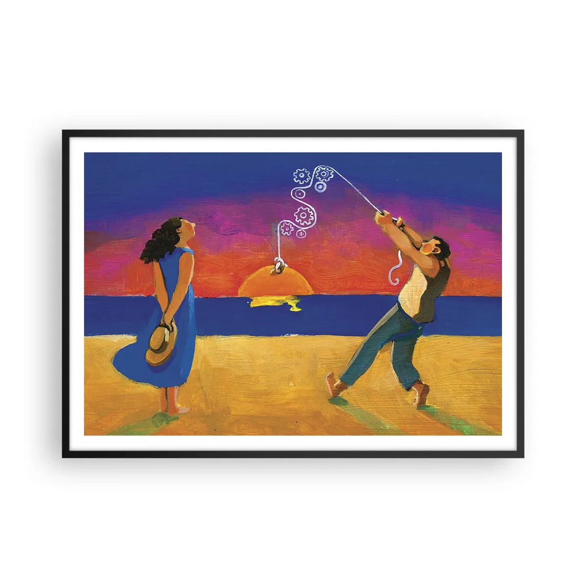 Plakat i sort ramme - Mere end en stjerne fra himlen - 100x70 cm
