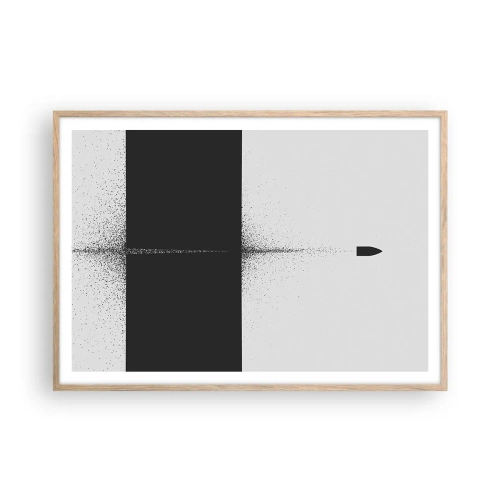 Plakat i ramme af lyst egetræ - Lige til sagen - 100x70 cm