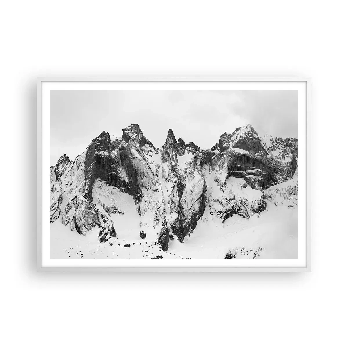 Plakat i hvid ramme - Granit truende højderyg - 100x70 cm