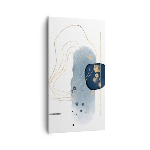 Lærredstryk - Billede på lærred - Blå-gylden fantasi - 55x100 cm