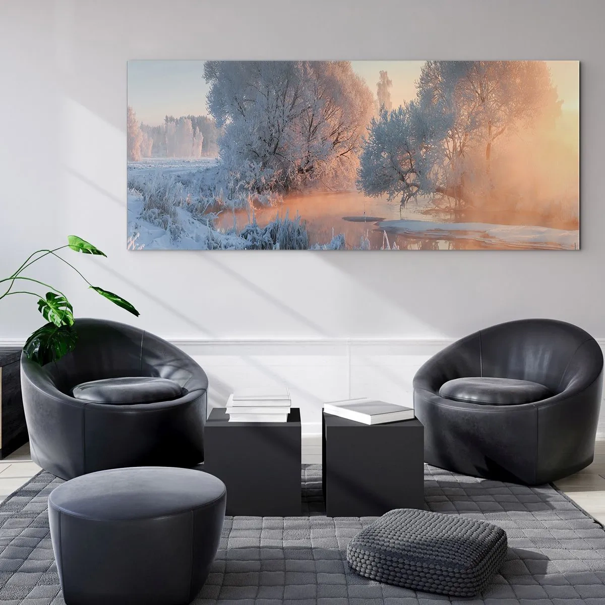 Billede på glas - Alt lyser i solskinnende krystal - 120x50 cm