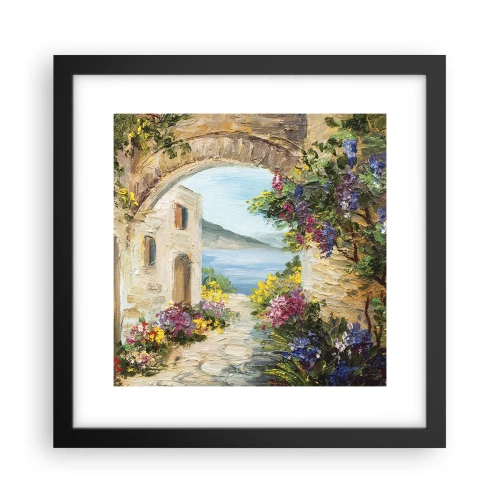 Plakat i sort ramme - Charmen af kystlandskabet - 30x30 cm