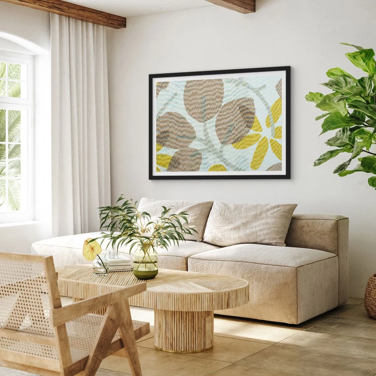 Plakat i sort ramme - Komposition i solskinnet - 70x50 cm