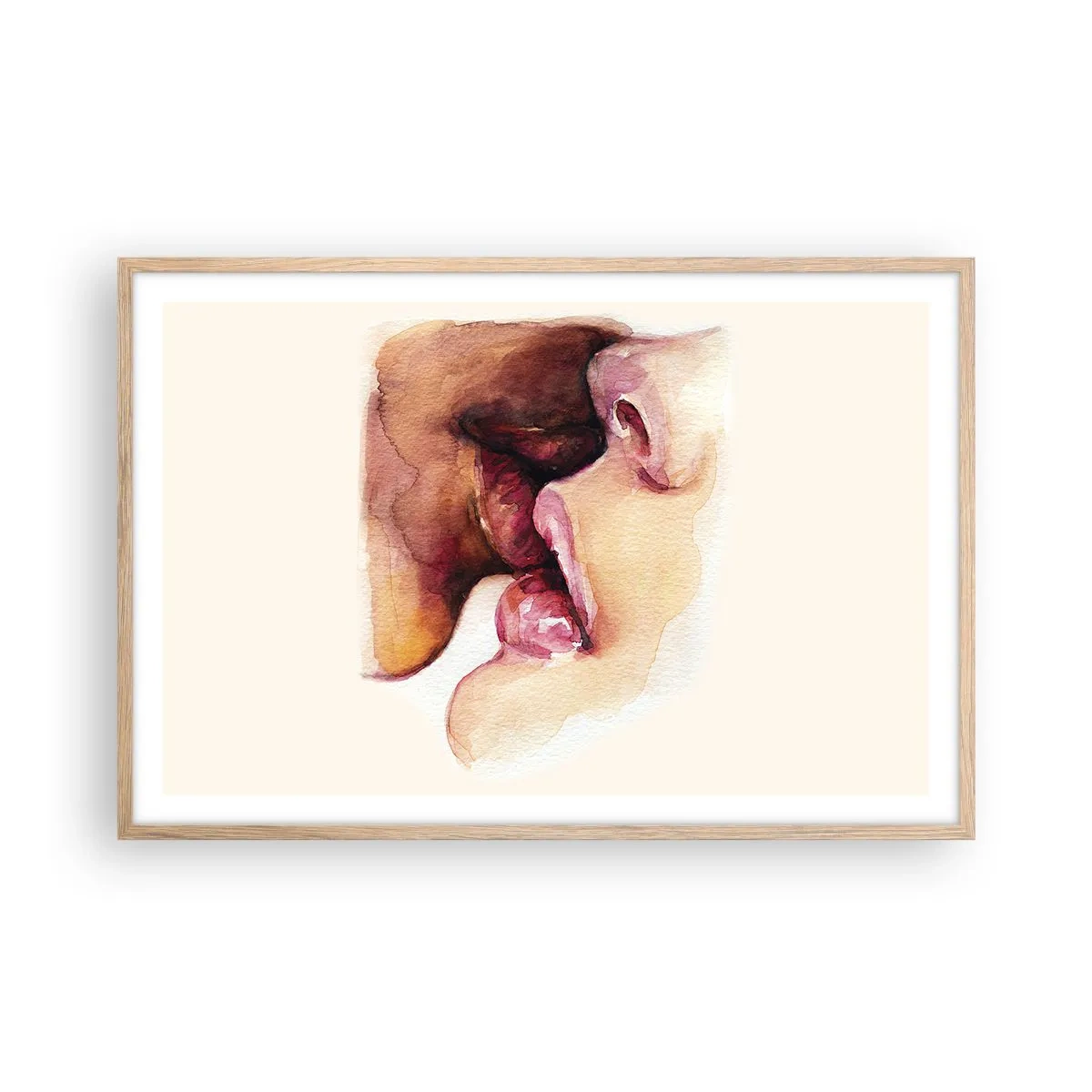 Plakat i ramme af lyst egetræ - Som nat og dag, jord og himmel - 91x61 cm