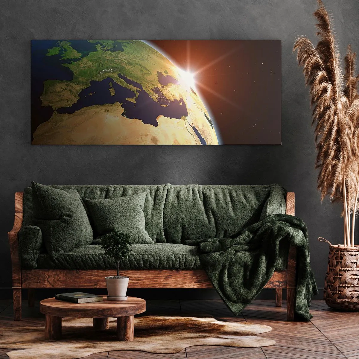 Lærredstryk - Billede på lærred - Solopgang - 160x50 cm